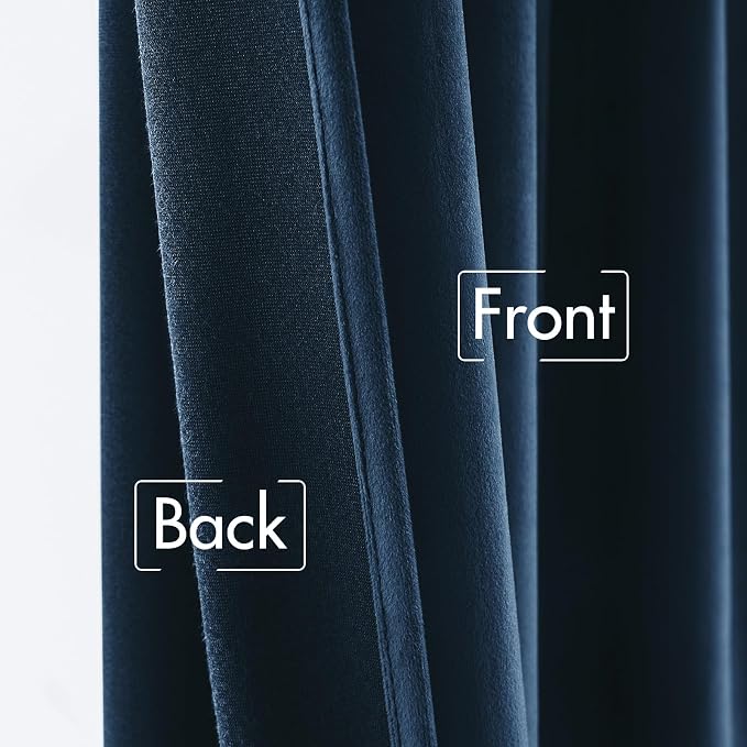 MIULEE Navy Blue Velvet Curtains 84 inches - Image 6
