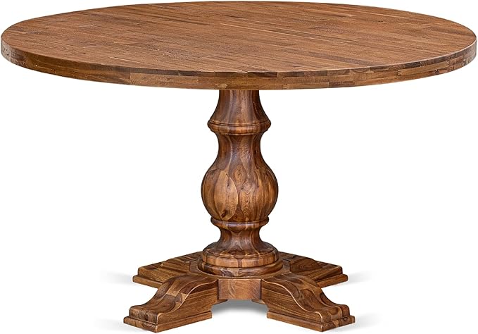 I5DA5-50N-26 5-Pc Kitchen Table Set Contain a Wooden Table and 4 Burgundy Polyester Fabric Upholstered Chairs with Button-Tufted Back, Antique Walnut