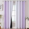 Estelar Textiler Lilac and Greyish White Gradient Blackout Curtains by ESTELARTEXTILER