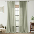 Linen Blend Sage Green Curtains 96 inch Length 2 Panels by Jolilight