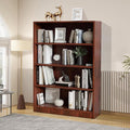 Wooden Bookcase with Adjustable Shelves, 4 Tier Wooden Bookshelf for Small Spaces, Office or Living Room, Modern Bookshelves Storage Rack, Manga Display Shelf,48 Inch,Cherry