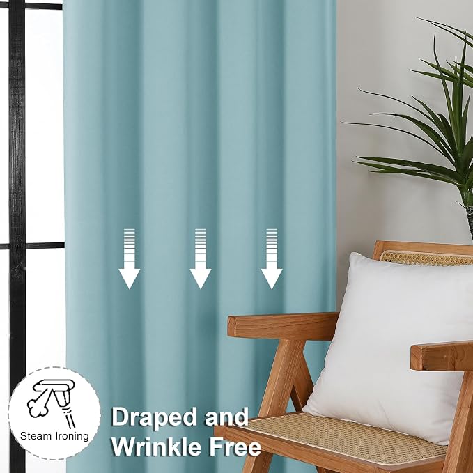 Simplebrand Ava Aqua Short Blackout Curtains - Image 7
