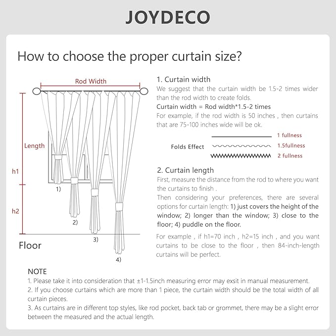 Joydeco 100% Blackout Curtains for Bedroom - Natural Linen Curtains 100" W x 120" L Long, Thermal Insulated 1 Panels Light Beige. Room Darkening Light Blocking Drapes for Living Room