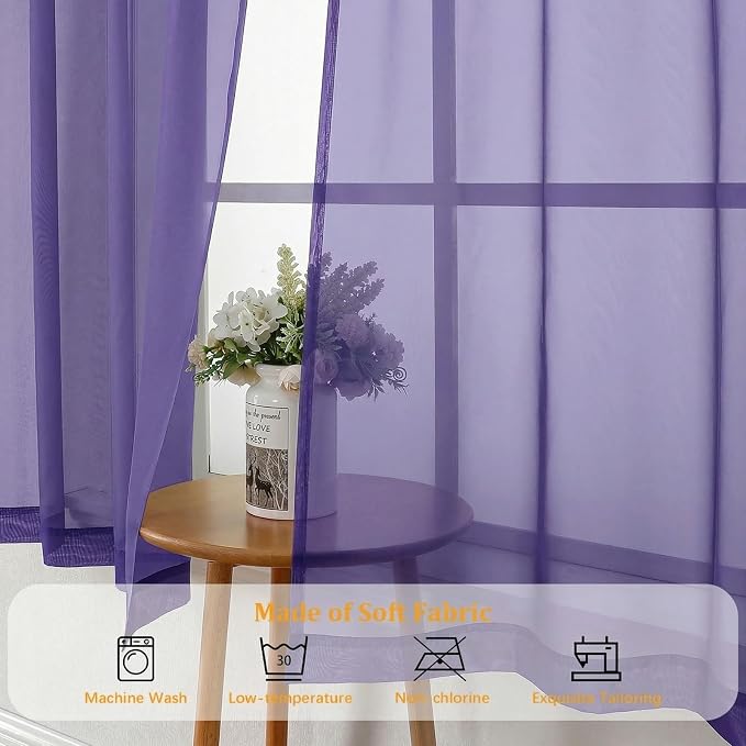 Gwine Short Kitchen Sheer Curtains 36 Inch Length - Image 8