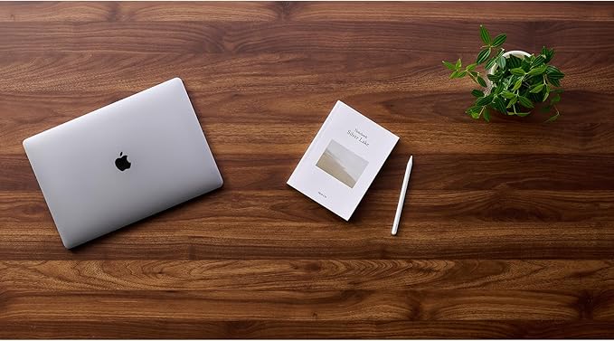 Kaboon Universal Tabletop 55"x20", Solid One-Piece Melamine Table Top, Double Desk L-Desk DIY, Home and Office, Dark Walnut