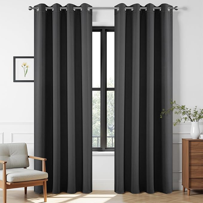 Joydeco Blackout Curtains 95 Inches Long 1 Panel, Thermal Insulated Long by JOYDECO