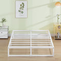 EMODA 12 Inch King Bed Frame, Metal Platform White Bed Frame King No Box Spring Needed, Heavy Duty Steel Slats Support, Easy Assembly, Noise Free