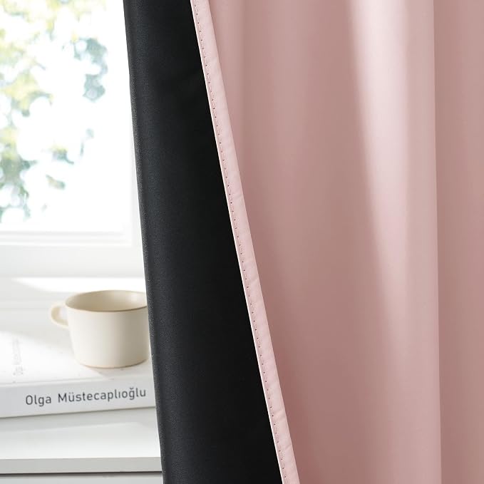 RYB HOME 100% Blackout Basement Curtains 30 inches Long, Heat & UV Blocking - Image 4