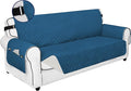 PureFit Reversible Sofa Couch Cover Water Resistant Couch Covers for 3 Cushion, Washable Furniture Cover with Non-Slip Foam and Adjustable Strap for Dogs, Pets (Sofa, Peacock Blue/Ivory)
