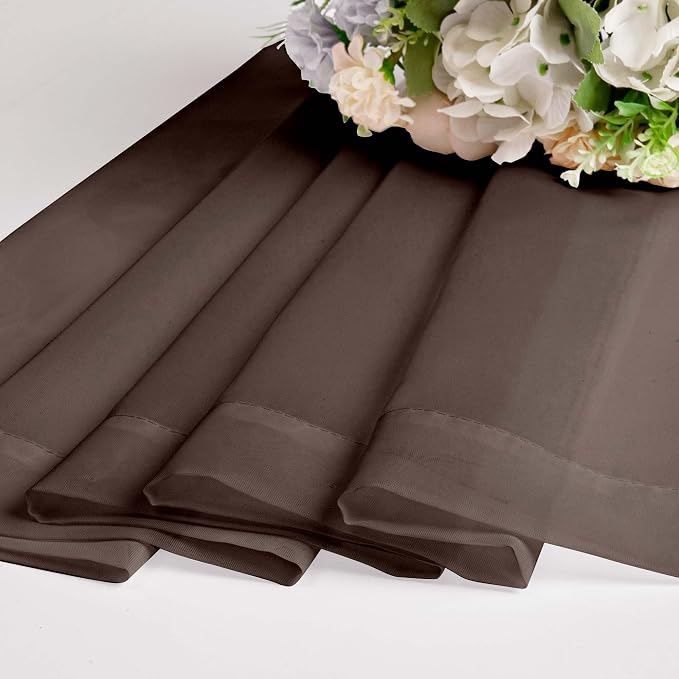 OWENIE Sheer Curtains 63 inch Length 2 Panels Set, Rod Pocket Voile Fimly Sheer - Image 4