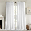 MIULEE White Linen Curtains 108 Inches Long 2 Panels by MIULEE