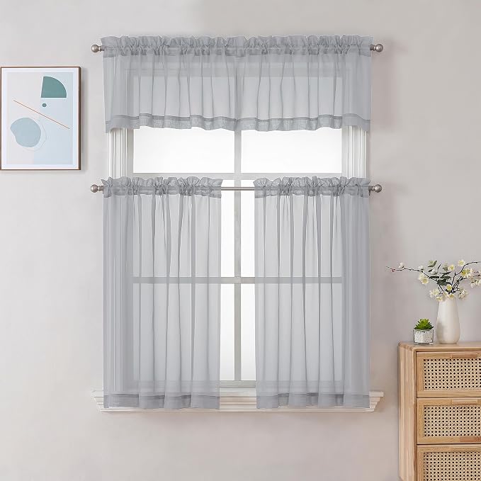 Chyhomenyc Sheer Light Grey Valances - Image 2