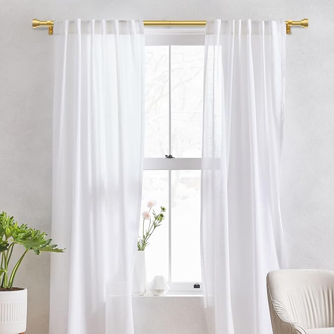 IFELS Heavy Duty Curtain Rods for Windows 72 to 144 Inch, 1 Inch Adjustable - Image 2