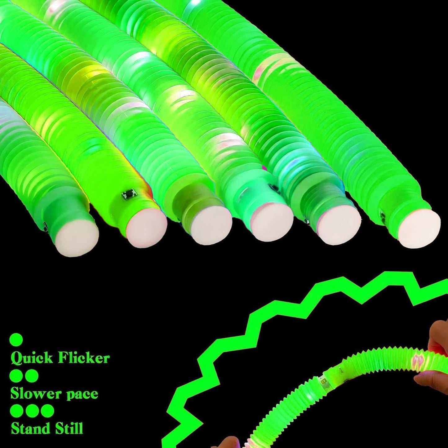 Green 6 Pack Light Up Party Favors Supplies,Bulk Glow Sticks Bracelet,Necklace Accessories for Kids,Birthday Return Gifts Treats,Easter Basket Goodie Bag Stuffer Fillers for Boys Girls