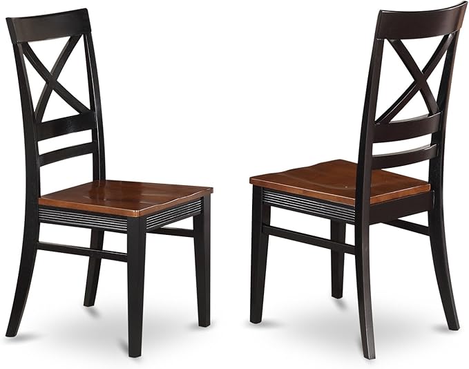 East West Furniture PLQU9-BCH-W 9 Piece Dining Table Set Includes an Oval Dinner Table with Butterfly Leaf and 8 Dining Room Chairs, 42x78 Inch, Black & Cherry