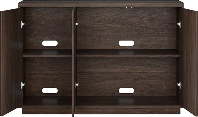 Henn&Hart 48" Wide Rectangular Buffet Table in Warm Brown, for Home, Living Room, Bedroom, Entertainment Room, Office