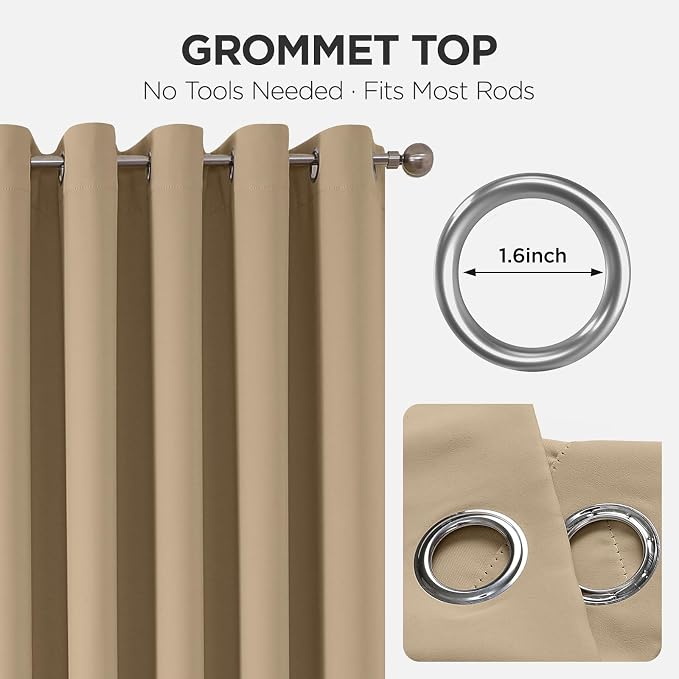Joydeco Blackout Door Curtain for Doorway Privacy 72 Inches Long, Grommet - Image 9