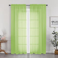 OWENIE Lime Sheer Curtains for Bedroom Living Room 72 Inches Long 2 Panels Set by OWENIE