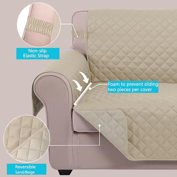 U-NICE HOME 4 Seater Sofa Cover 91 Inch Large Couch Covers - Image 3
