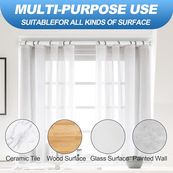 CorkLatta White Shower Curtain Rod 31 to 80 Inch, 1 Inch Diameter Adjustable - Image 5