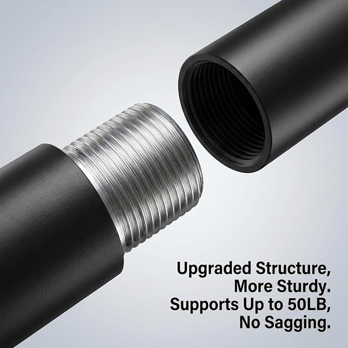 IFELS Heavy Duty Curtain Rods for Windows 66 to 120 Inch, 1 Inch Adjustable - Image 2