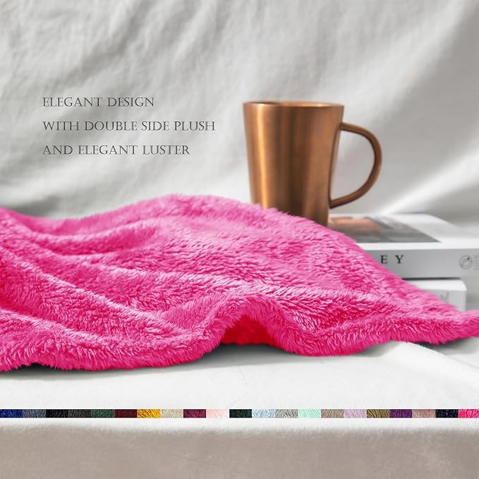 Exclusivo Mezcla Plush Fuzzy Fleece Bed Blanket Queen Size, Super Soft - Image 6