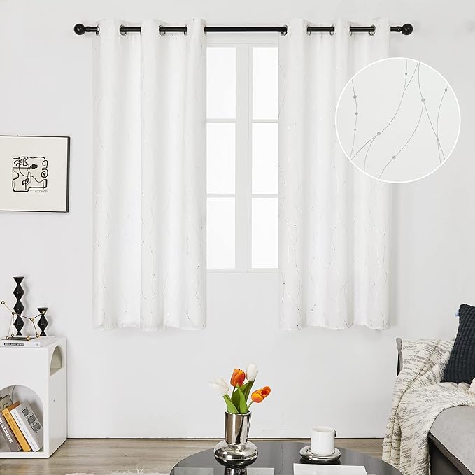 Deconovo White Curtains, Room Darkening Curtain, Thermal Insulated Soundproof - Image 2