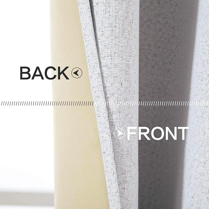 MIULEE Linen Blackout Curtains for Bedroom Solid 100% Blackout Thermal - Image 6