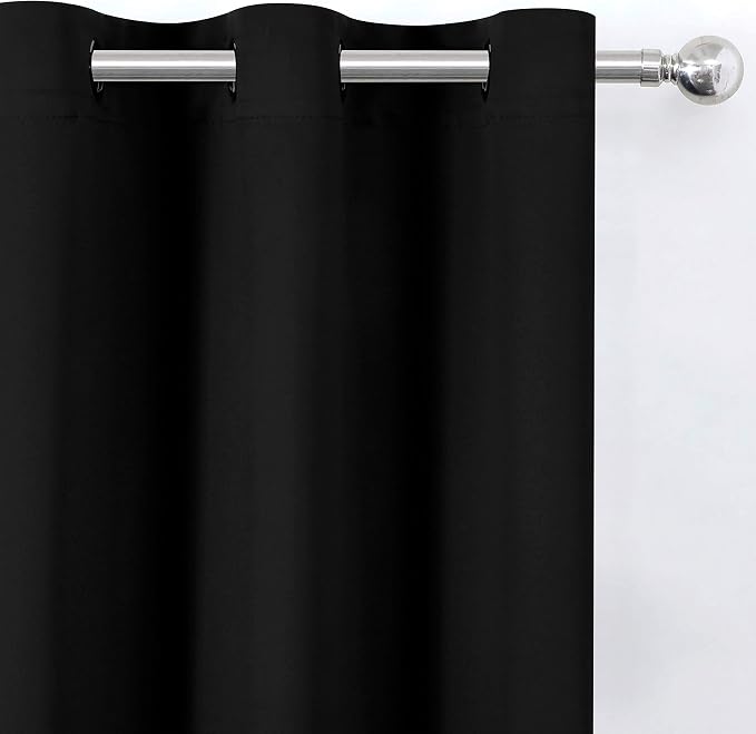 LEMOMO Blackout Curtains 42 x 63 inch/Black Curtains Set of 2 Panels/Thermal - Image 6