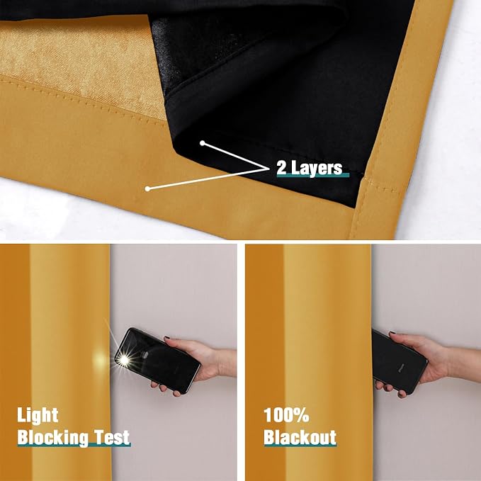 ChrisDowa 100% Blackout Curtains 120 inch Long - Image 4