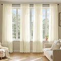 MIULEE Light Cream Sheer Curtains 84 Inches Long, 4 Panels Set, Light Filtering by MIULEE