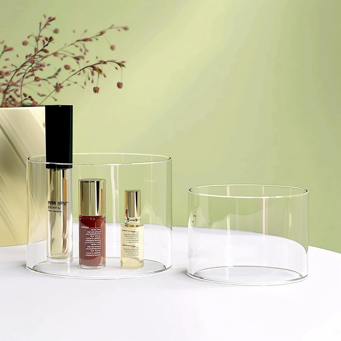 6Pcs Buffet Risers, Food Risers for Buffet, Acrylic Boxes for Display Round Riser Display Cases Acrylic Round Display Base, Clear(Size 6",6.5",6.7",7",7.5",8")