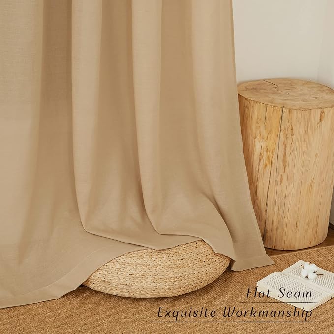 NICETOWN Flax Burlap Linen Curtains - Image 3