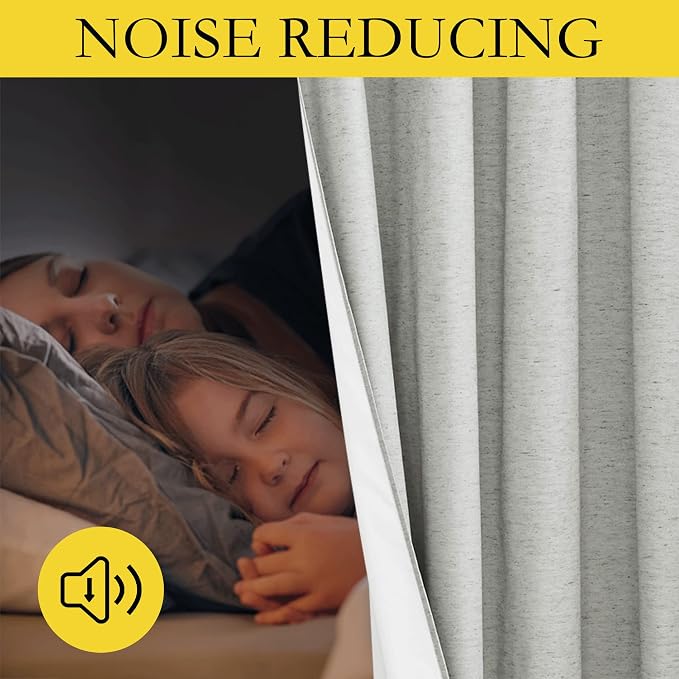 NICETOWN Grey Noise and Lights Block Out Curtains, 2 Panels, 34-inch W by - Image 4