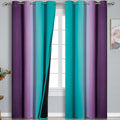 Teal Blackout Curtains 84 Inches Long, Ombre Purple Blackout Curtains by ESTELARTEXTILER