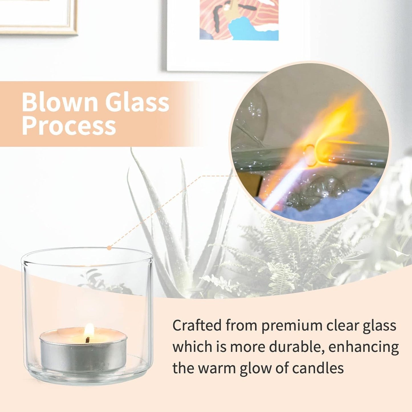 NUPTIO Clear Tealight Candle Holders: Set of 24 Glass Votive Holders Bulk - Small Floating Candleholder for Wedding Birthday Holiday Table Centerpieces Decoration (2.24 x 1.97 inch)