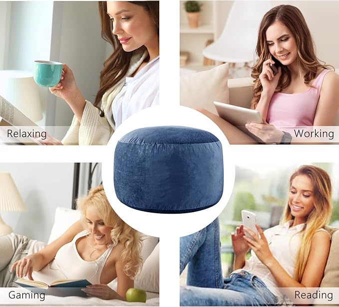 5 Ft Bean Bag Chairs for Adults with Memory Foam Filling, Comfy Bean Bag Sofa with Filler Included, Soft Dutch Velvet Fabric Beanbags,5 Foot, Navy
