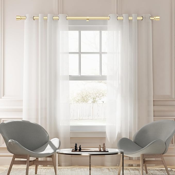 1” Diameter Gold Curtain Rods Itself is 30 to 90 inch, 1 Pack Fit 30-84 inch - Image 6