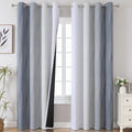 Estelar Textiler Grey and Greyish White Ombre Blackout Curtains 90 Inches Long by ESTELARTEXTILER