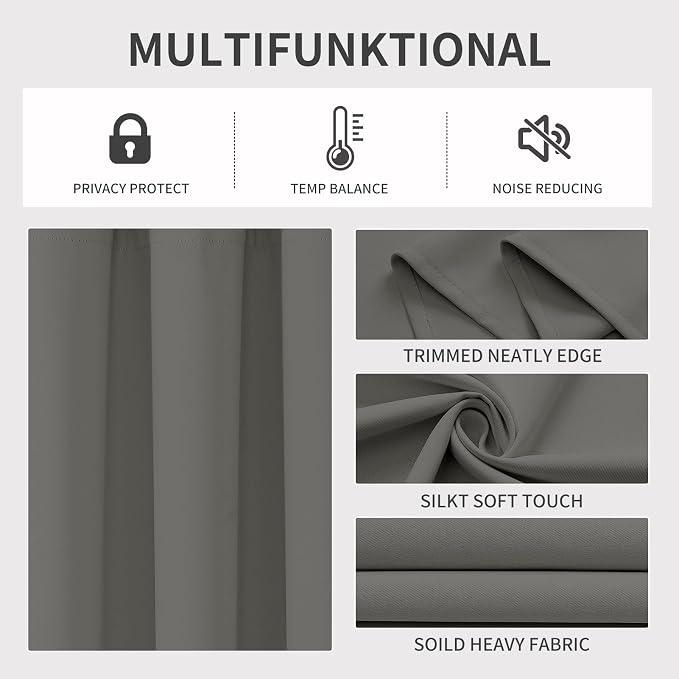 Joydeco Blackout Curtains 84 Inch Length 2 Panels Set, Thermal Insulated Long - Image 3