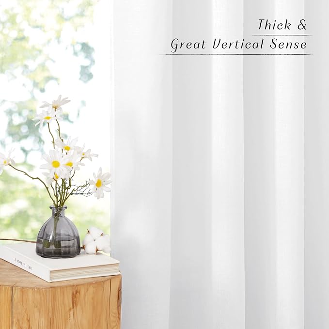 NICETOWN Thick Linen 120 inch Curtains - Image 3