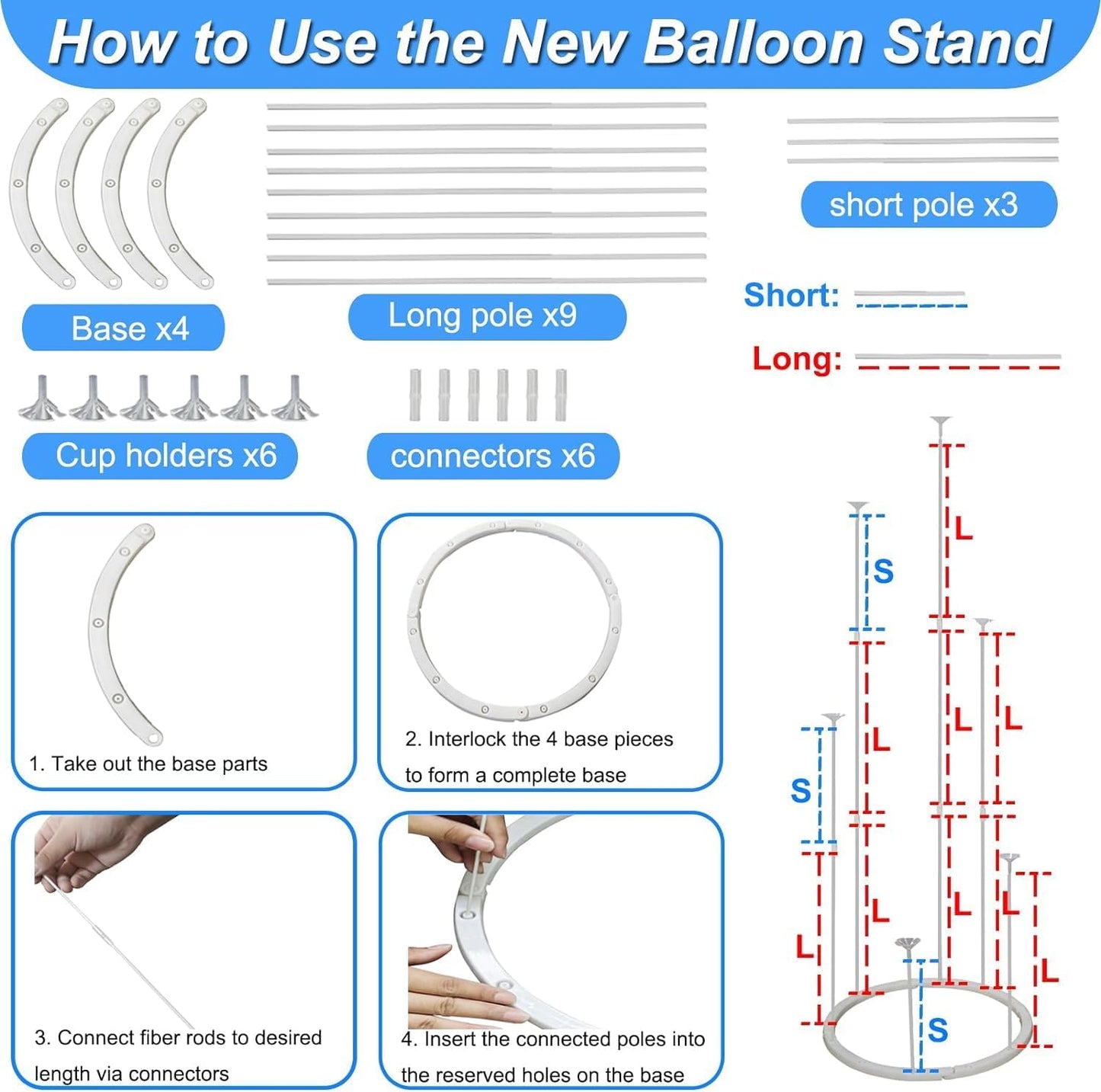 Balloon Arch Kit and Balloon Pump, 10FT Width 9FT Height Adjustable Balloon Arch Stand with NEW DESIGNED 2 Balloon Stands Water Fillable Bases for Wedding Anniversary Mother's Day Party