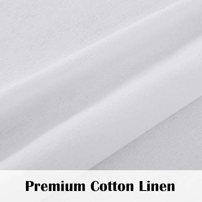 FRAMICS Farmhouse Valance Curtains, Boho Cotton Linen Kitchen Valance, Rustic - Image 5