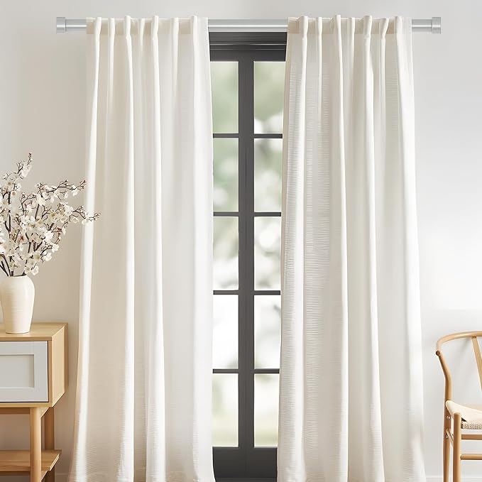 VOIIY Silver Curtain Rods for Windows 18 to 42 Inch, Size:18-42 Inch, Antique - Image 2
