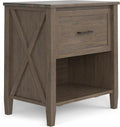SIMPLIHOME Ela SOLID WOOD 24 Inch Wide Transitional Bedside Table in Smoky Brown, For the Living Room and Bedroom