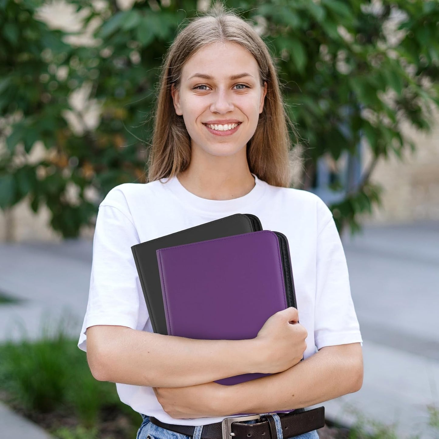 Card Binder 9 Pocket for 360 Cards - Premium Trading Card Binder with Sleeves Protection, Side Loading Card Collection Binder for TCG, MTG, YGO, One Piece Collectible Cards (Purple)