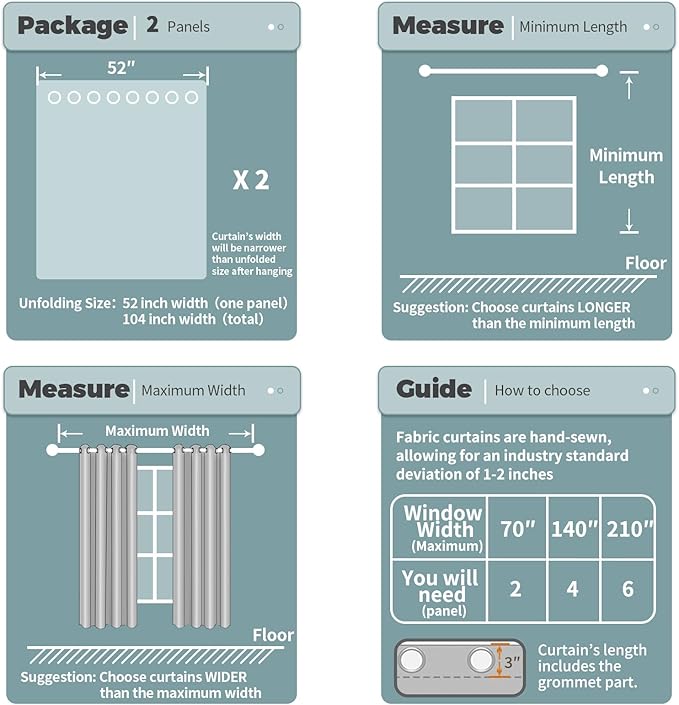 BGment Room Darkening Curtains 108 Inches Long - Image 6