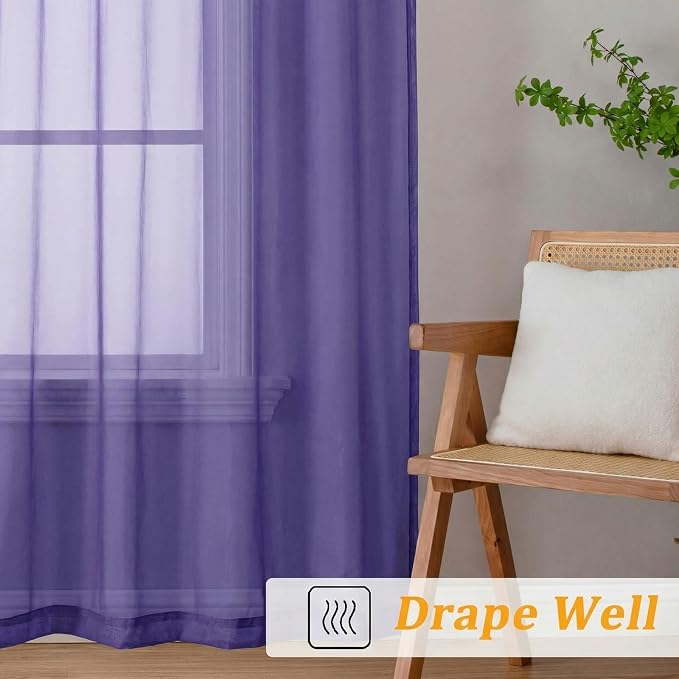 Gwine Sheer Curtains for Living Room 45 inch Length - Image 6