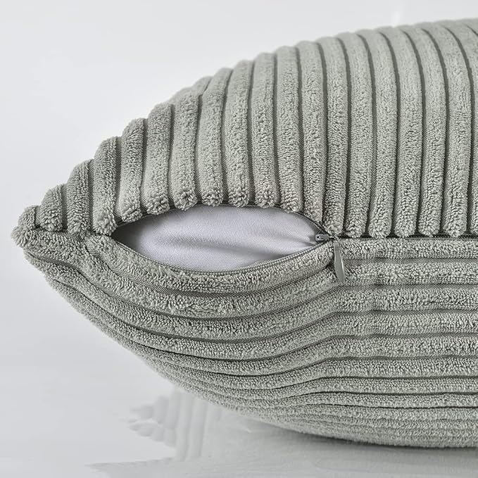 Fancy Homi 2 Packs Grey Lumbar Decorative Throw Pillow Covers 20x28 Inch - Image 4