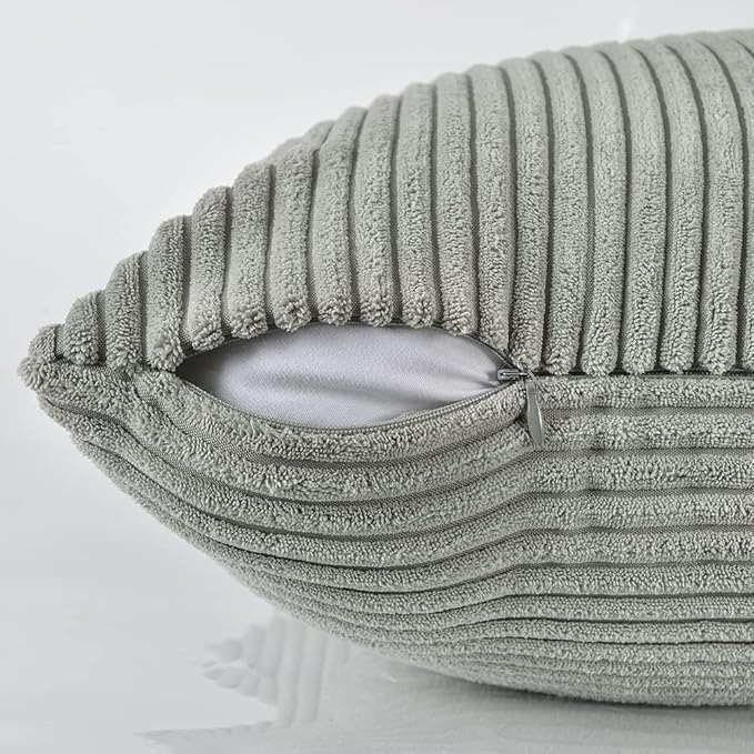 Fancy Homi 2 Packs Grey Samll Decorative Throw Pillow Covers 12x12 Inch - Image 4